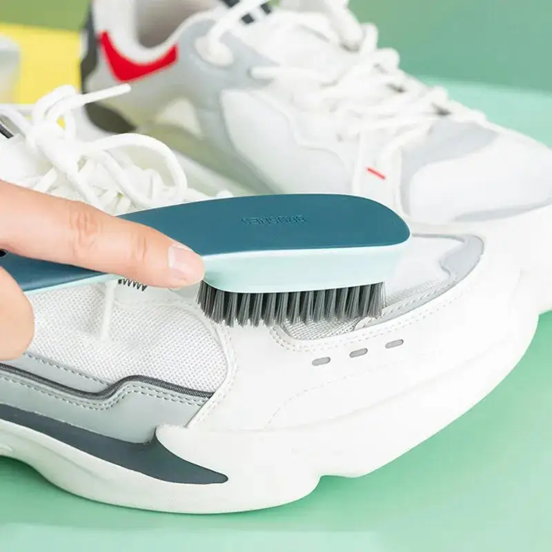 Long Handle Shoe Cleaning Brush Multifunctional Laundry Brush White Shoe Collar Scrubber Household Cleaning Tool