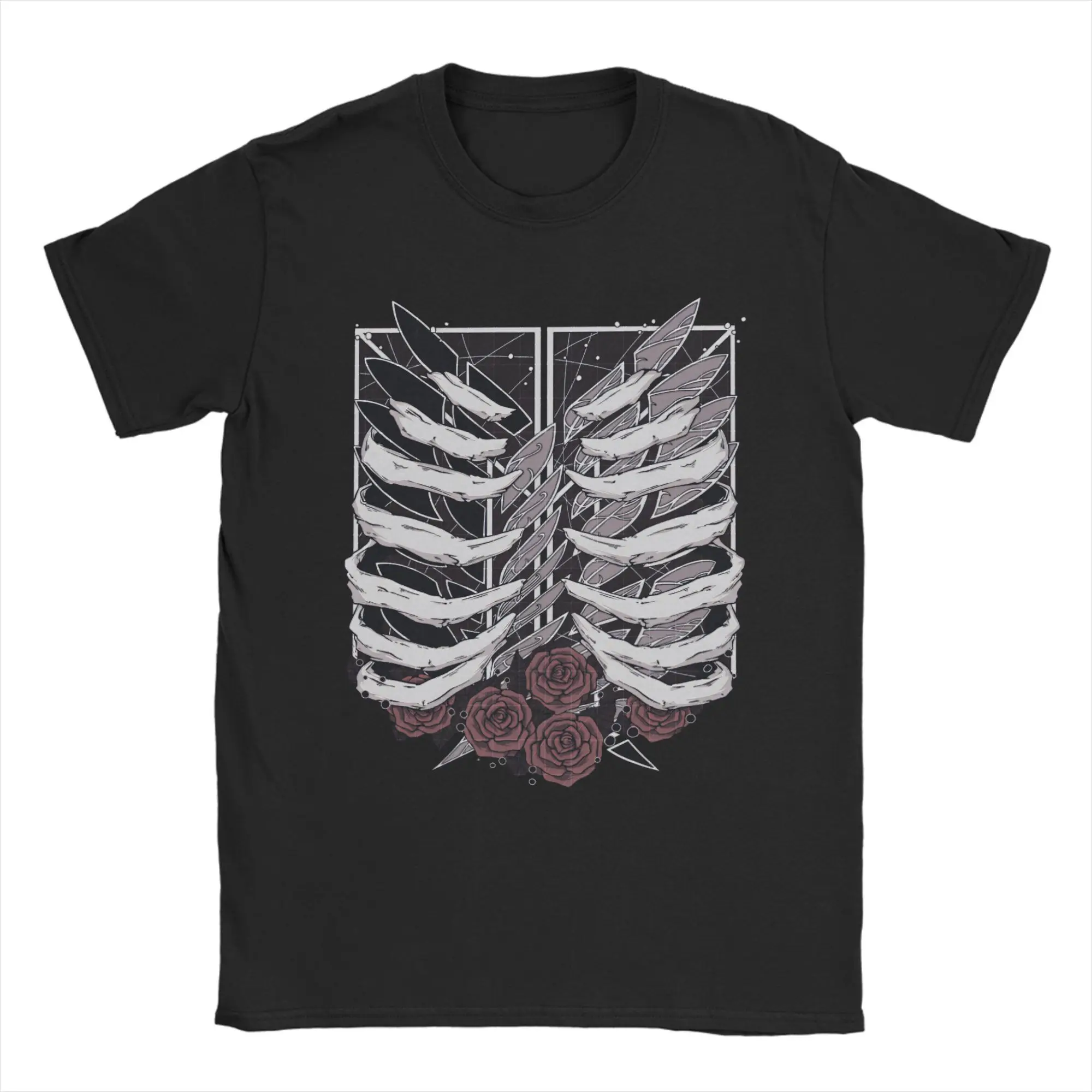 

Attacks Anime T-Shirt Men Funny Titans Casual Pure Cotton Tees Crewneck Short Sleeve T Shirt Graphic Printed Clothing