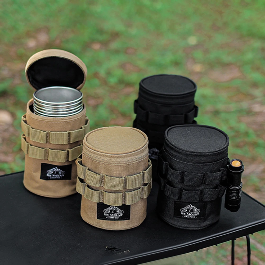 

1/2 шт., сумка для хранения для кемпинга, легкая сумка для чашки воды для путешествий на открытом воздухе с подвесными отверстиями, легкая сумка для хранения, 600D, товары для кемпинга