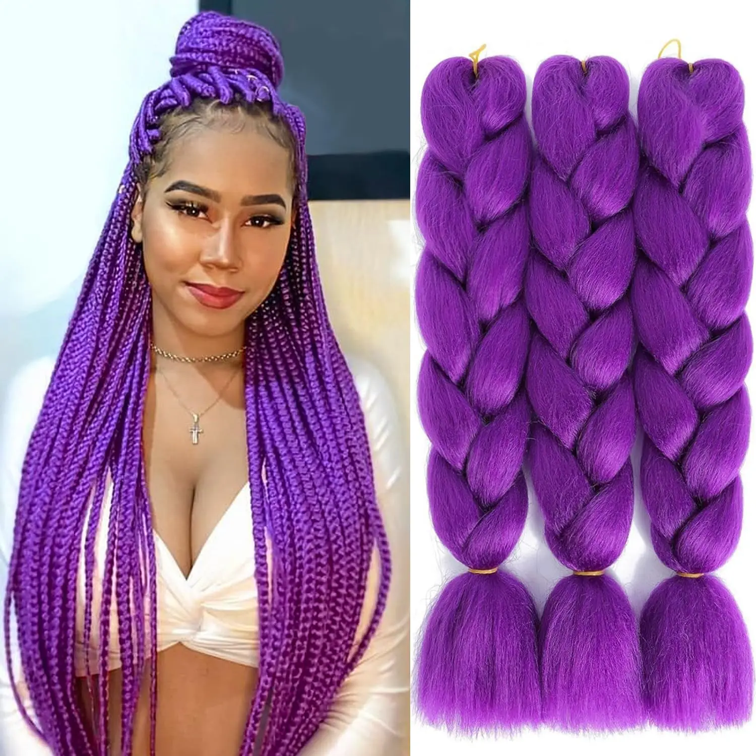 82 zoll 165g Premium Original Ultra Geflecht Kanekalon Haar Extensions Pre Gestreckt Haar Für Frauen Box Zöpfe