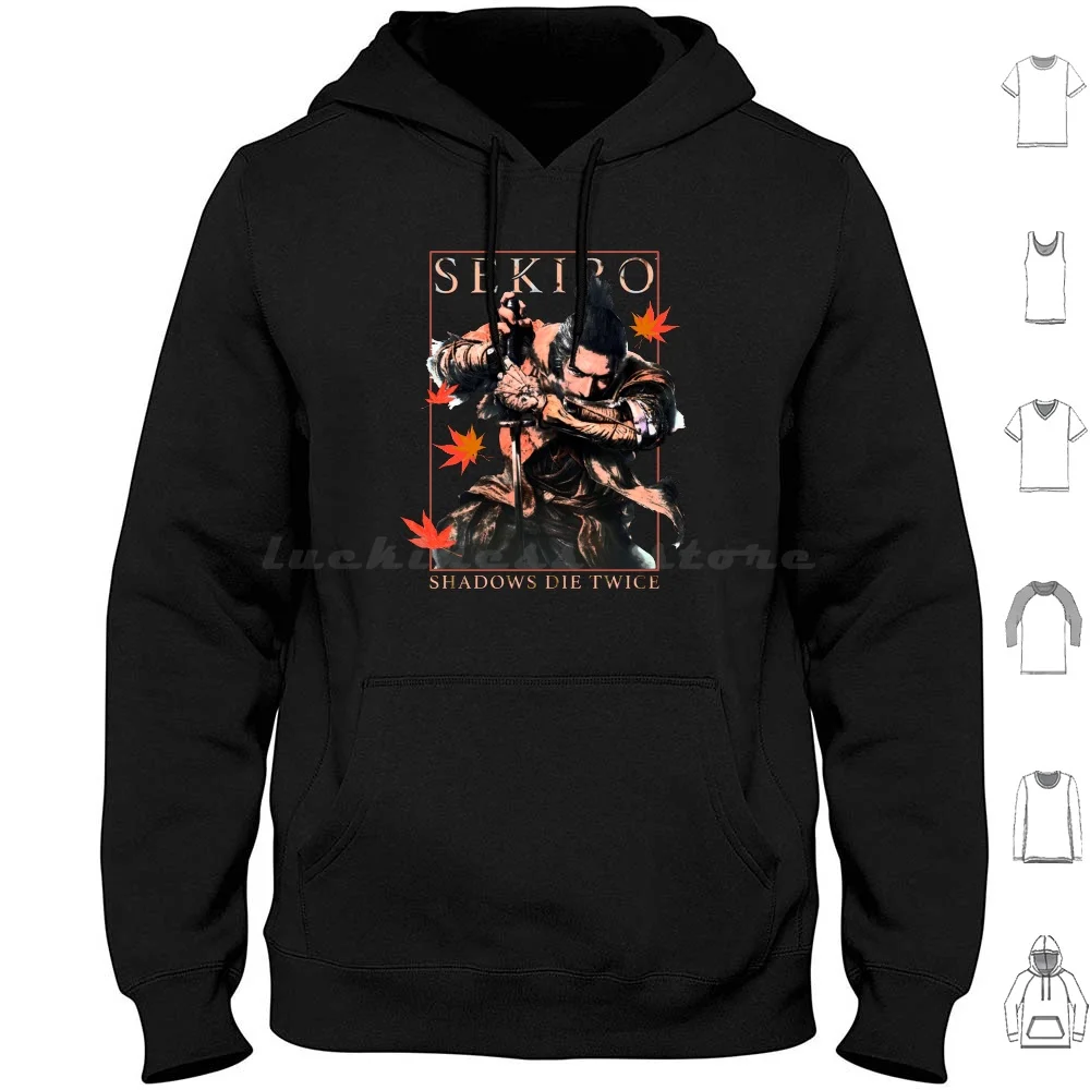 Video Game Shinobi Sekiro Hoodie Cotton Long Sleeve Sekiro Dark Souls Bloodborne Japan Shinobi Gaming Shadows Die Twice