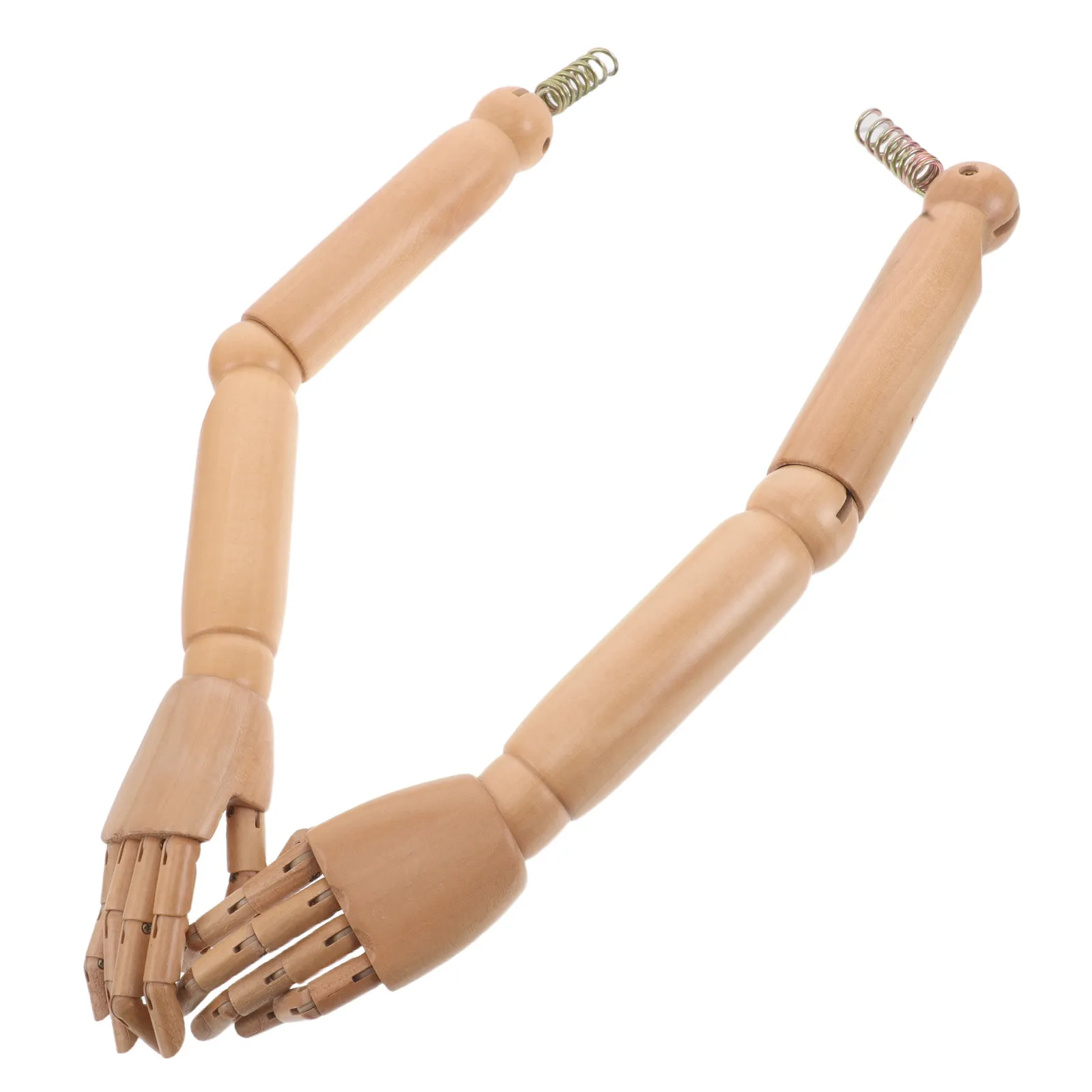 

1Pair Light Brown Wooden Mannequin Arm Realistic Simulation Hand with Movable Joints for Art Mannequin Poseable