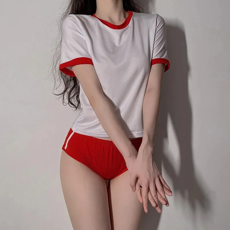 Japońskie anime dziewczyna uczeń gimnastyka strój gimnastyczny cheerleaderka jednolity kostium szkoła dziewczyna sport Sukumizu Cosplay 2 szt.