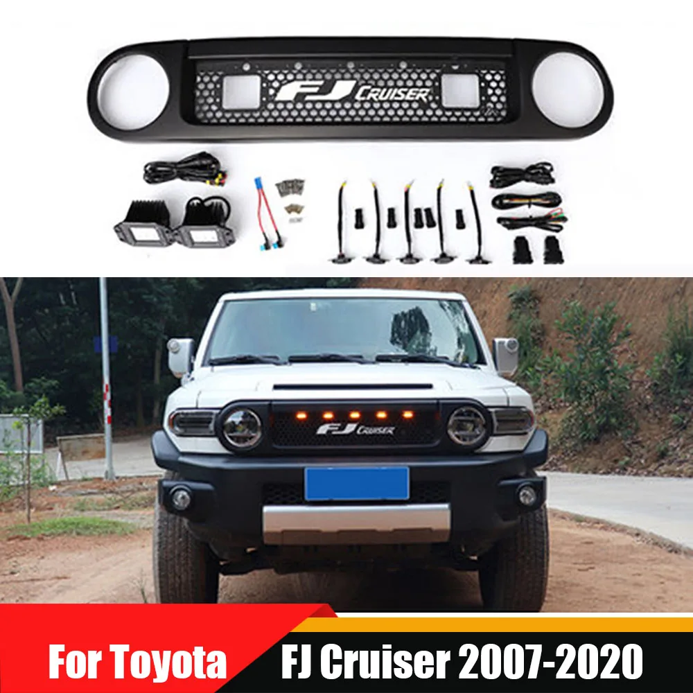 

Modified Racing Grille Grills Mesh Front Bumper Grilles Radiator Trim Cover For Toyota FJ Cruiser 2007-2020