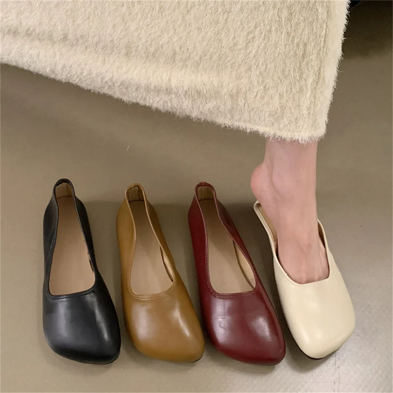 Bailamos الخريف النساء حذاء مسطح موضة جولة تو Ladie أحذية الباليه لينة كعب مسطح في الهواء الطلق أحذية ماري جين عادية