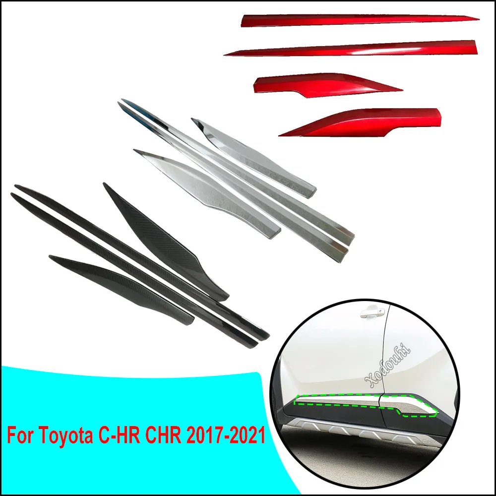 

Car Body Side Door Trim Strip Molding Stream Lamp Panel Bumper Hoods Bumper 4pcs For Toyota C-HR CHR 2017 2018 2019 2020 2021