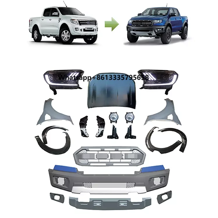

High Quality Car Accessories Facelift Kit PP Material Body Cars Parts Set for RANGER T6 Upgrade to RAPTOR Black Sports Universal