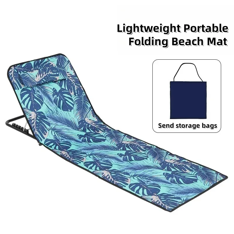 Chaise Lounge plegable portátil y ligero, cama de playa, respaldo reclinable de 5 posiciones para acampar al aire libre, viajes, piscina