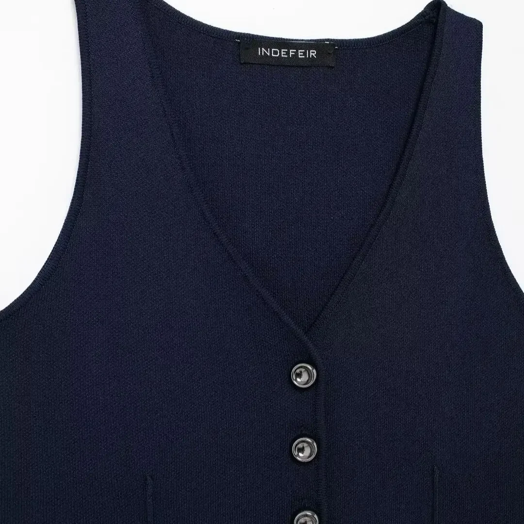 TRAF Women Fashion Tops Vest V-Neck Sleeveless Female Chic Lady Casual Basic Business Waistcoat Outfits Streetwear