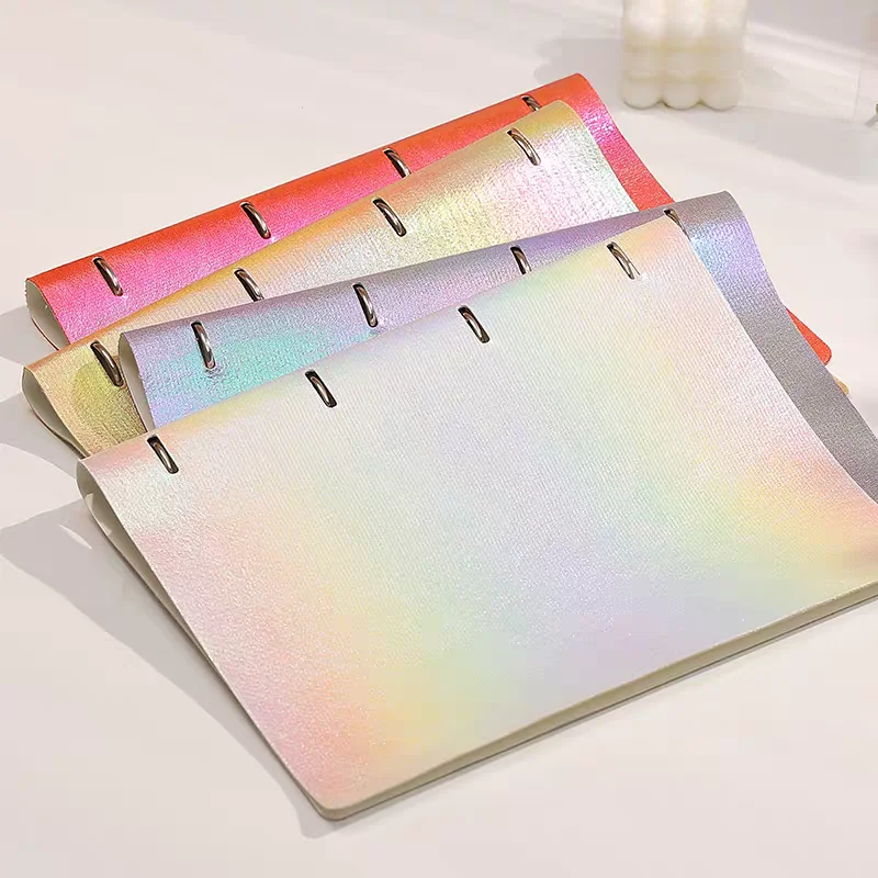 

New Laser A4 Binder Soft PU Leater Budget Binders 4-Ring Refillable Planner Binder Cover, Loose Leaf Folder School Office
