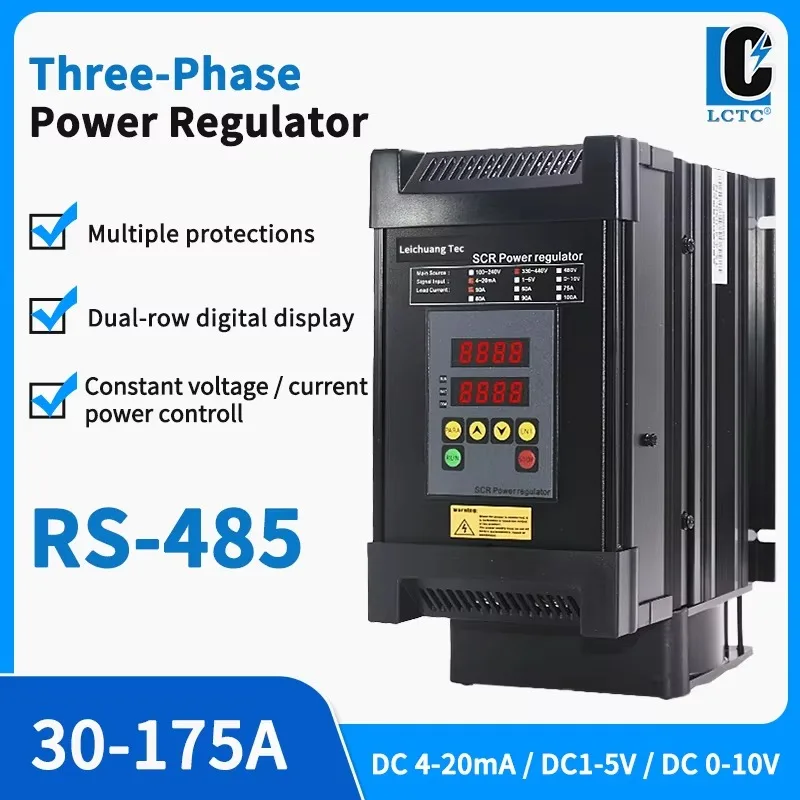 110-440VAC 40A SCR Power Controller 3-Phase Voltage Regulator with RS-485 Interface 0-10V 4-20mA 0-5V Control Signal