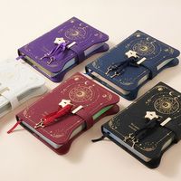 Simple with Love Lock Keys Diary Notebook 360 Pages B6 Size Notepad Cute PU Leather School Office Supplies