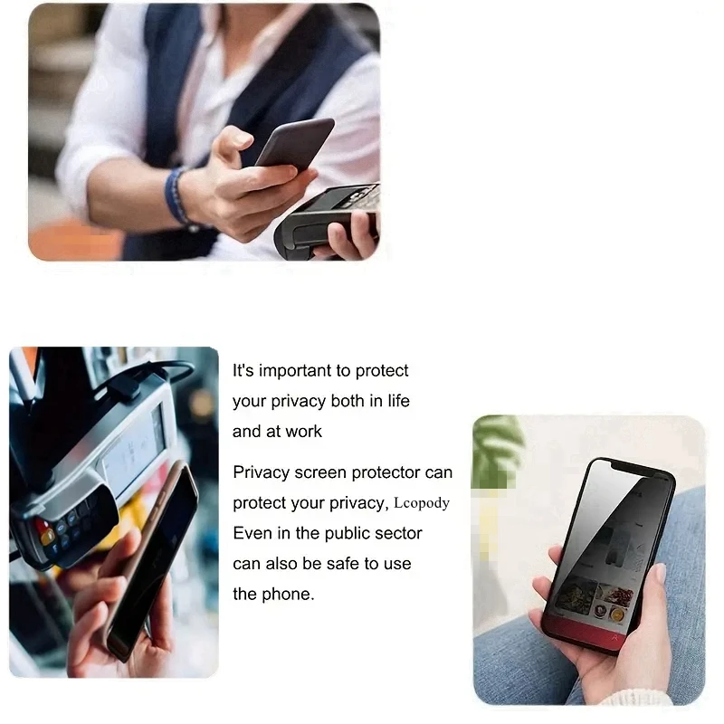 1-4 قطعة غطاء كامل مضاد للزقزقة واقي للشاشة آيفون 6 6S 7 8 14 15 16 Plus XR XS X 11 12 13 14 15 16 Pro Max Mini SE 16E #3