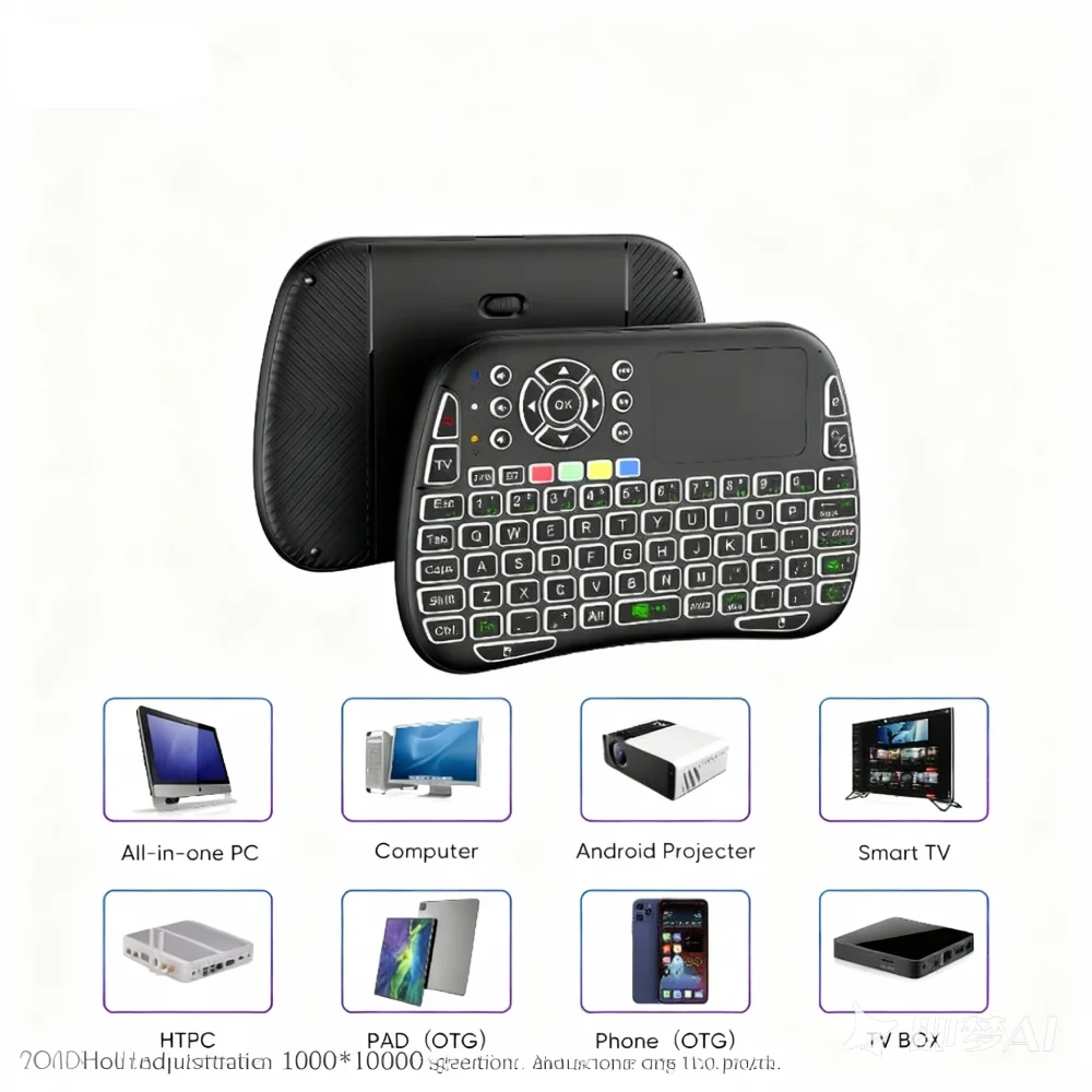 Mini Voice Bluetooth Keyboard with Touchpad, IR Learning, Backlight, 2.4G & BT5.0 Wireless Remote for PC TV Box Android
