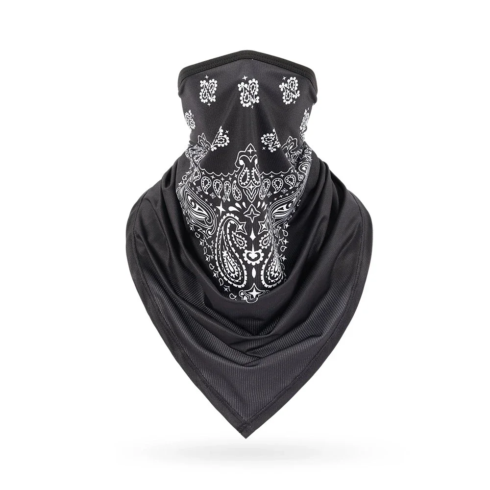 Motorcycle Rider Bandanna Mask Hip Hop Paisley Bandana Neck Gaiter Windproof Dustproof Sun Protection Quick-dry Cycling Headgear