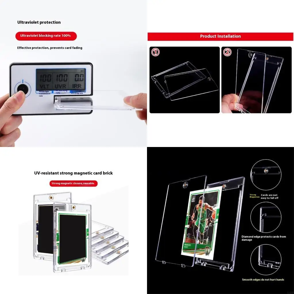 54DF Acrylic Trading Card Holder Lock Mechanism Shockproof Design Card Display Case For Easy Carrying And Storage