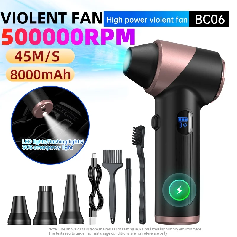 

500000RPM Turbofan High Power Jet Fan Brushless Motor Variable Speed Dust Blower Cleaning Tool Air Duster Air Blower Handheld