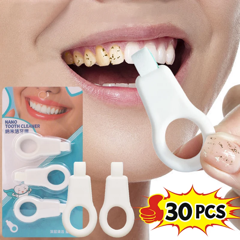 

3/30Pcs Whitening Tooth Cleaner Nano Sponge Head Wipe Tooth Cleaning Strips Oral Cares Tartar Remover Teeth Cleaner Dental Tools