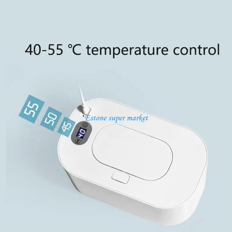 

090B Portable Wipes Warmer for Babies USB Wet Wipe Warmer Reusable Baby Wipes Heater for Newborn 3 Modes Temperature Setting