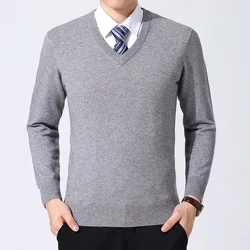Fesseln Frühling Herbst V-Ausschnitt Pullover Herren gerippte Manschette Langarm Mode Pullover Männer lässig neue Stretch-Strick oberteil