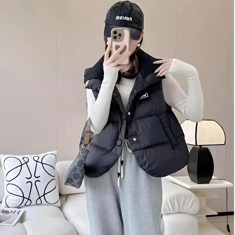 Fashionable Cotton Vest for Women's Outer Wear Foreign Style Autumn and Winter 2025 Style Waistcoat Thickened Sleeveless Jacket