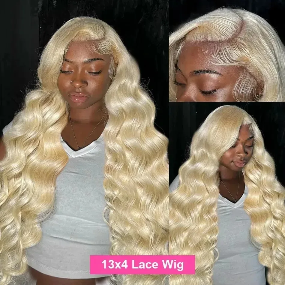 13x4 13x6 Body Wave Lace Front Wig Human Hair 613 Honey Blonde Colored Lace Frontal Wigs 250 Density Vietnamese Remy Hair Wigs image 4