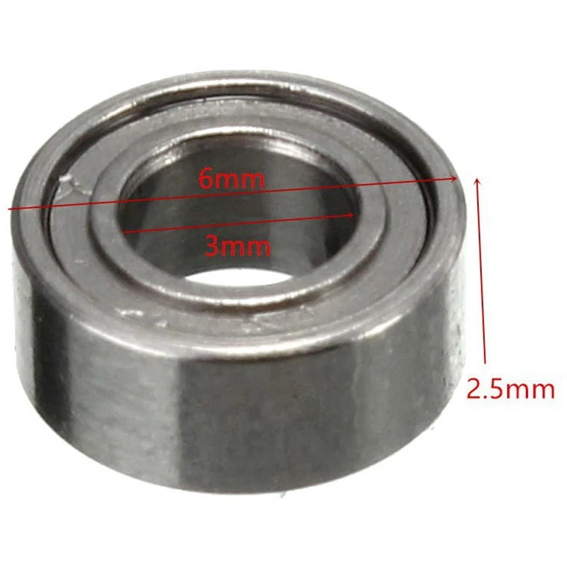 100Pcs MR63ZZ 3X6X2 Mm Deep Groove Ball Bearing Miniature Bearing