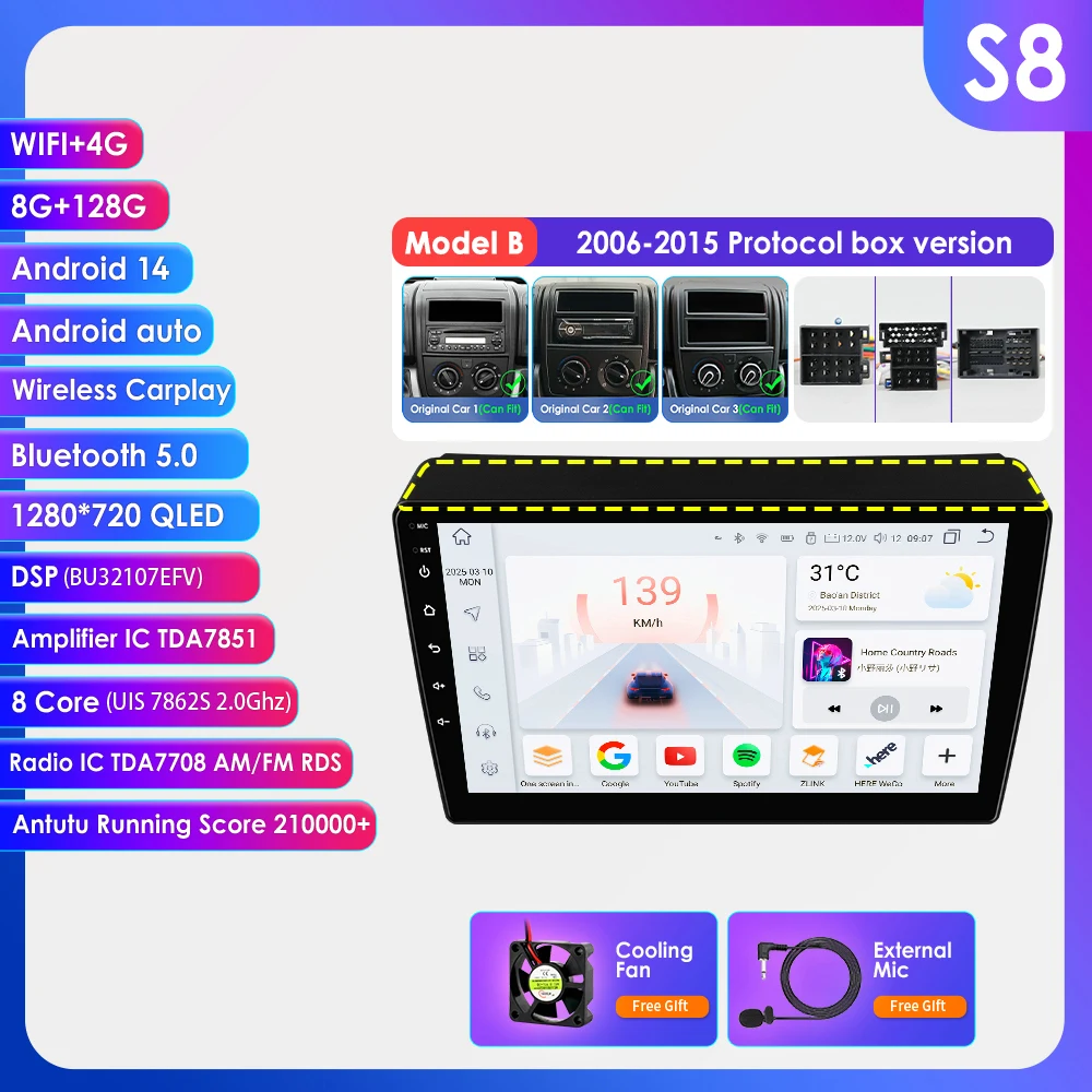 Hizpo 2Din Auto Multimedia Speler voor Fiat Ducato 2006-2015 Carplay Android Auto GPS Navigatie 7862 Intelligente Systemen 8CORE RDS DSP 4G + WIFI