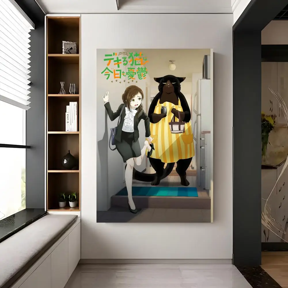 Healing Anime T-the Masterful Cat Is Depressed Again Today Poster Modern Wall Decor Collection for Home Design