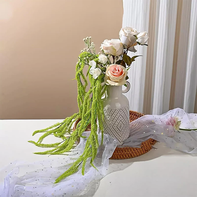 90CM Künstliche Plastik-Hängeweidenranken, grüne Kunstpflanzen für Heimdekoration, Vasen, Blumenarrangements, Hochzeitsdekoration – Detail 4