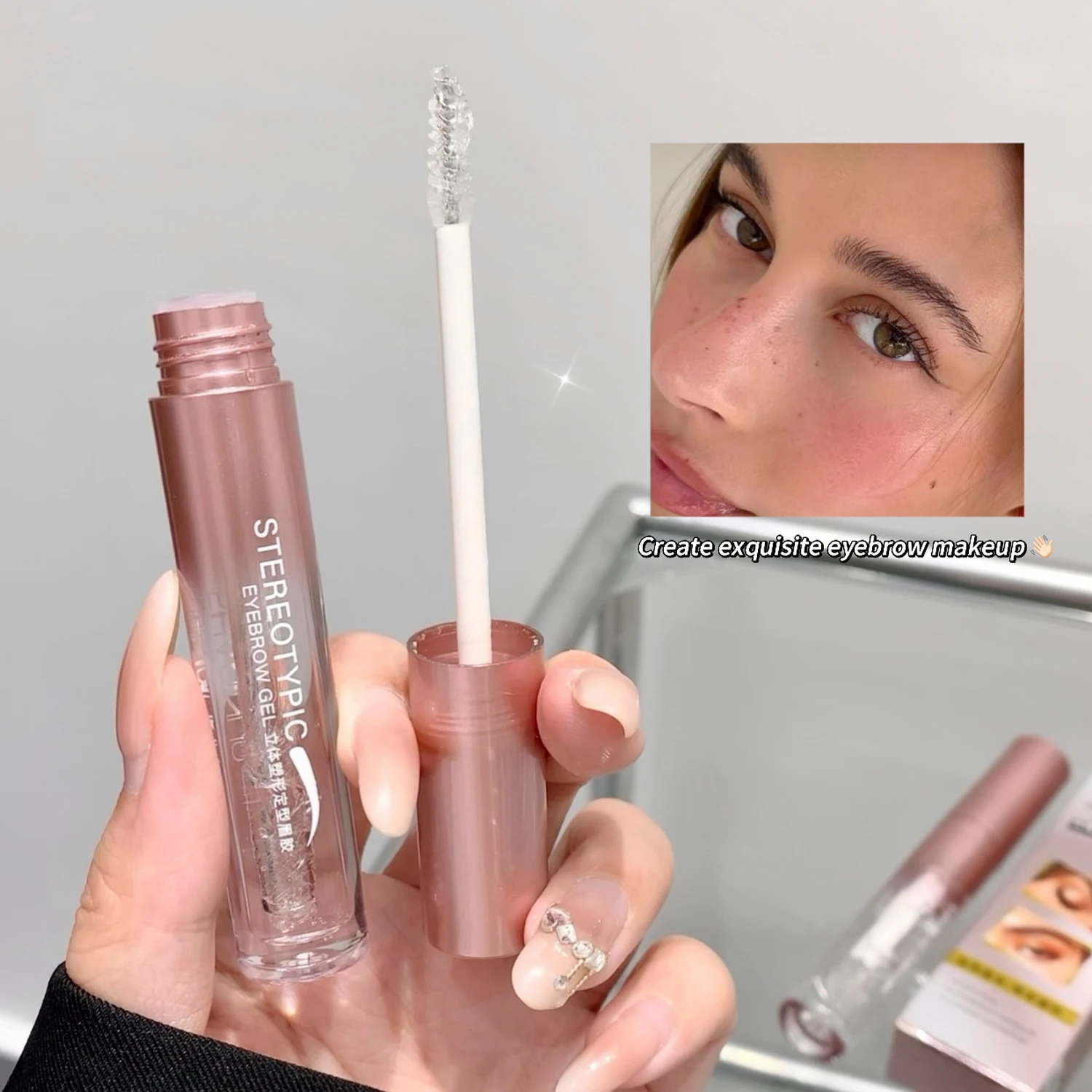 SHAQINUO Transparent Colorless Brow Gel Natural Wild Brow Gel Defined Individual Brows 3D Shaping & Setting Brow Gel