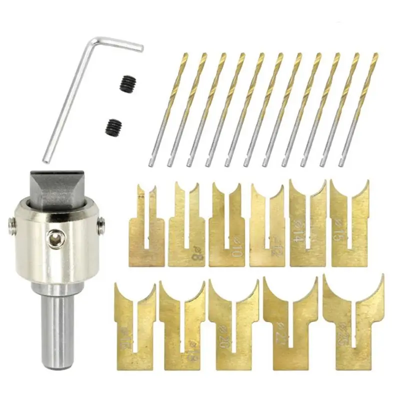 AEE2-6-25Mm Woodworking Round Bead Cutter Bead Drill Bit Buddha Ball Router Bit Milling Cutter Woodworking Tool Set