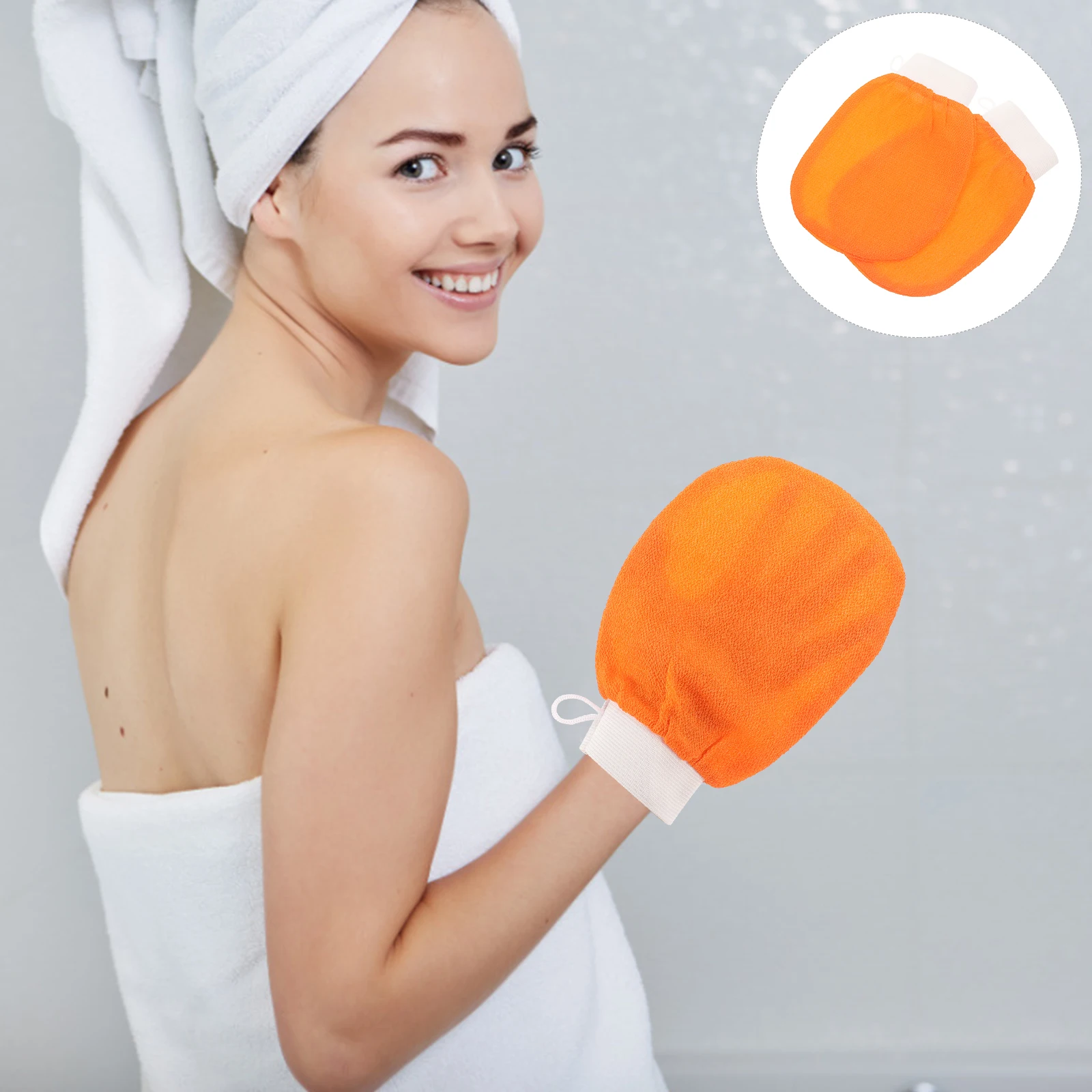 2Pcs Shower Glove Bathing Towel Body Cleaning Rayon Material Exfoliating Massage Thickened Back Scrubber Daily Cleansing Save