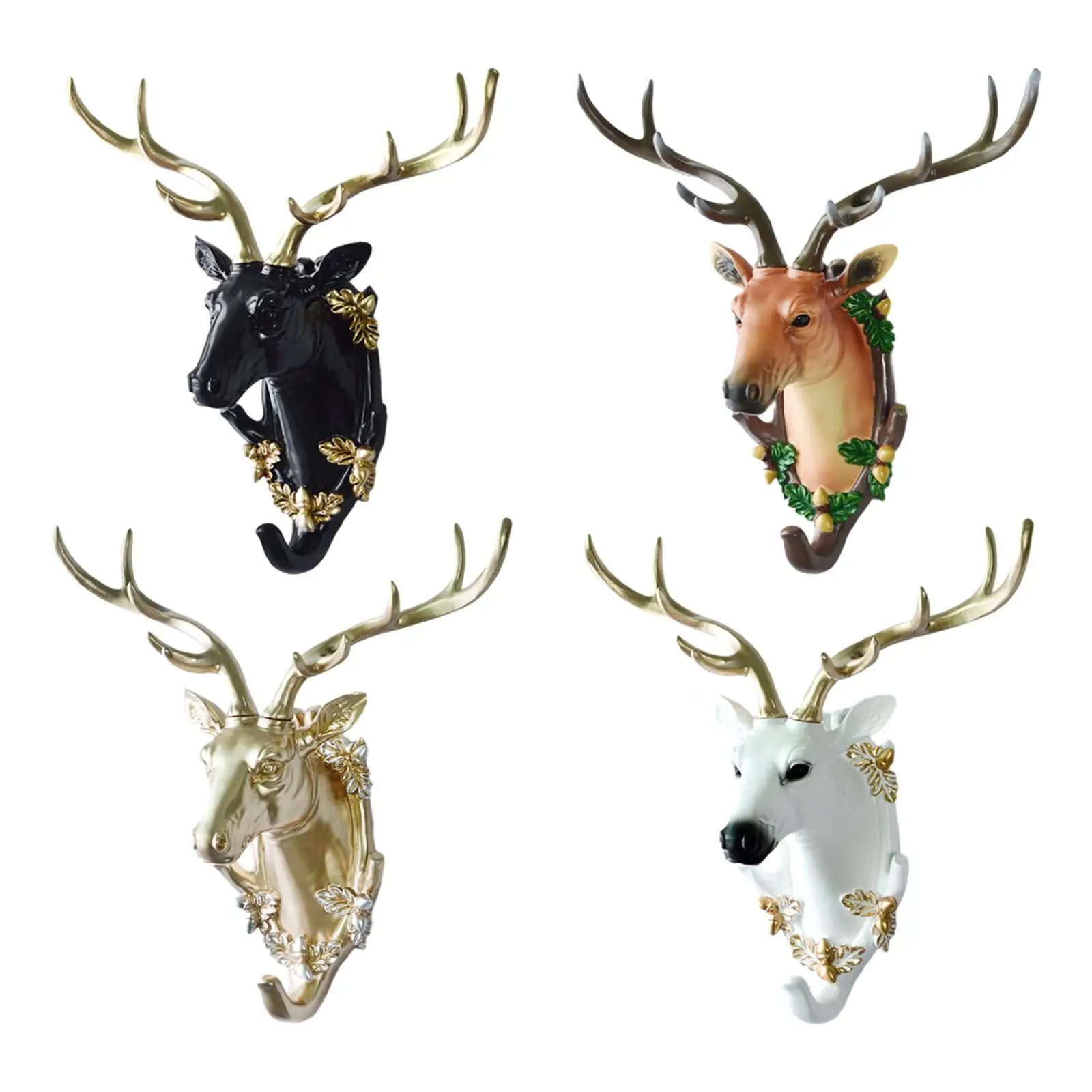 Deer Head Wall Decor Gift Home Decor Decorations Wall Sculpture Resin Deer Head for Cabinet Farmhouse Dining Room Bars Birthday
