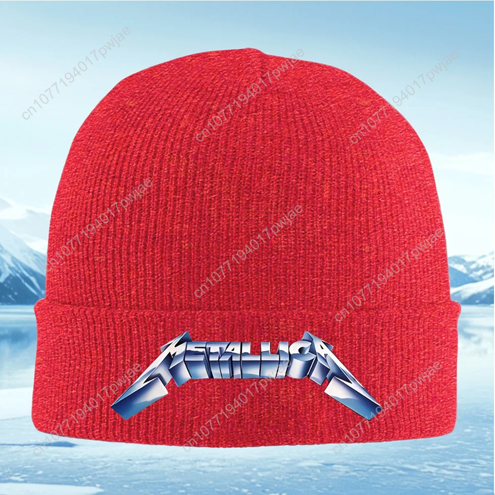 Metallica logo metal bold rock band Men Women Unisex Knitted Hat Beanie Pullover Cap Winter Thermal Warm Christmas Outdoor Cycli