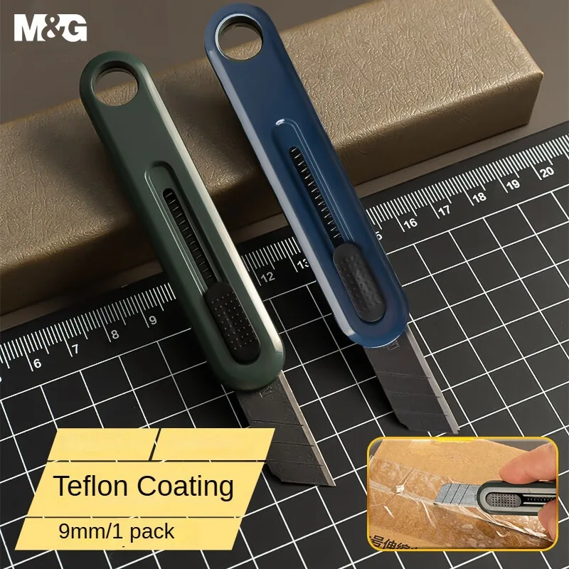 M&G MINI Teflon Knife Anti-Stick Paper Cutter Rustproof Knife  for Office Supplies Single Pack Color Random