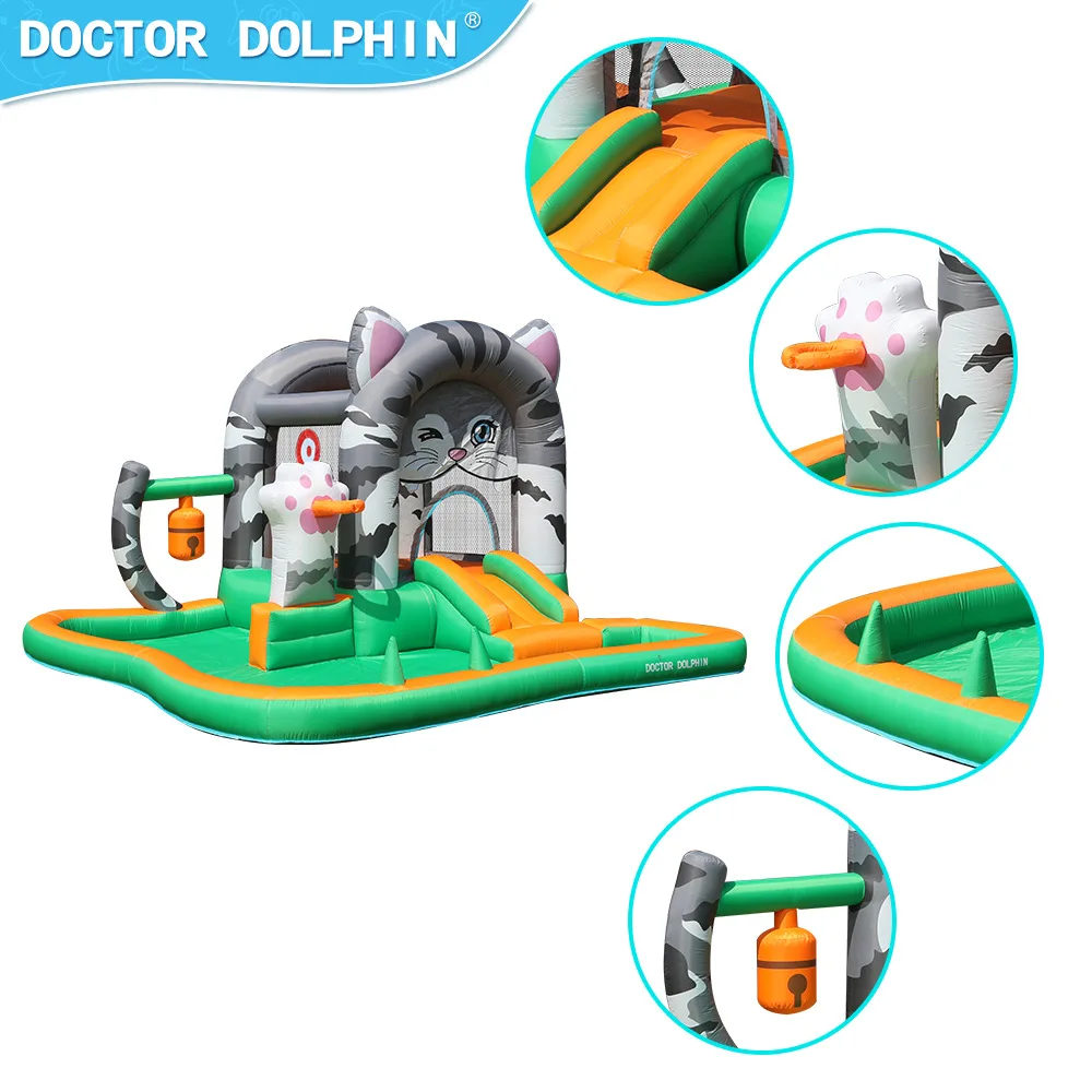Doctor Dolphin Inflatable Boucy Castle With Ball Pit Pool Jumping House Castle Bouncer With Blower Function Family Toys