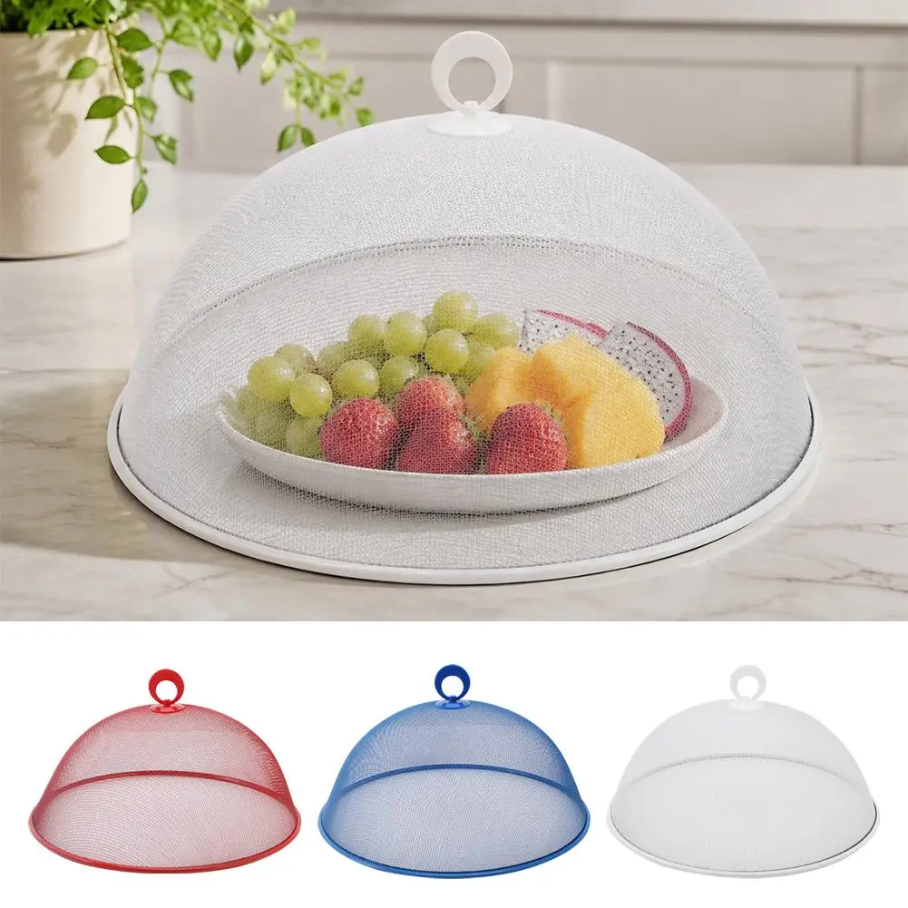Round Fine Mesh Food Tent Anti-flying Insect Umbrella Dish Cover Breathable Net Lid Food Protector For Fruit Vegetable Camping