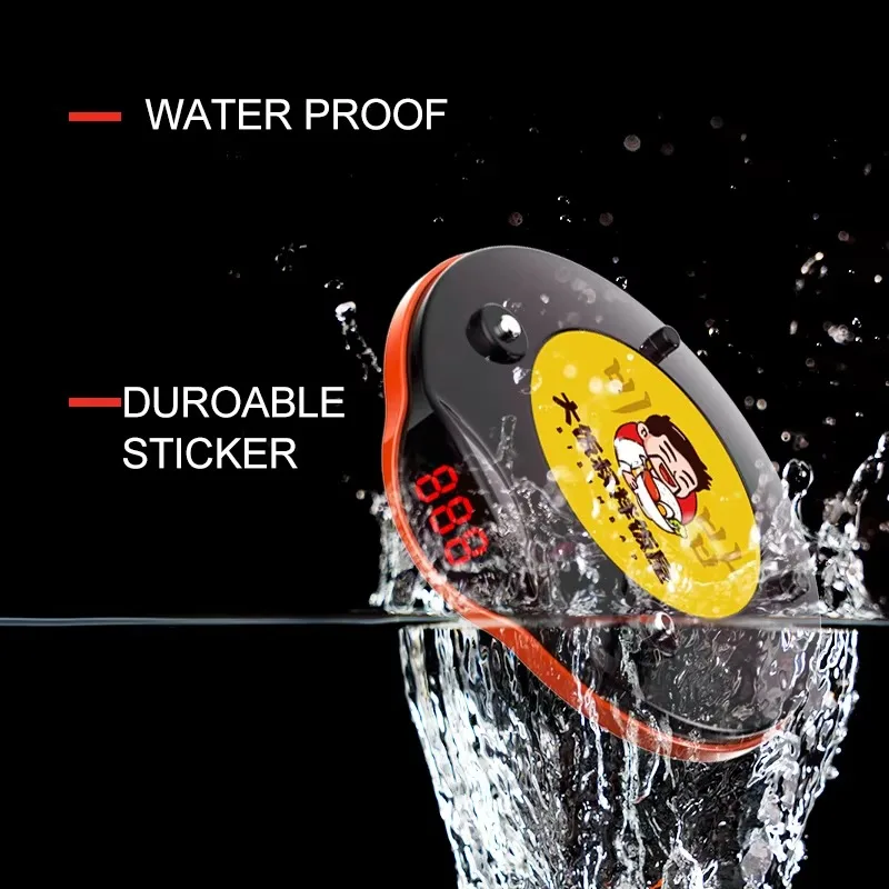 Wireless waterproof paging system, coaster, pager, buzzer, queuing to call customers to collect food