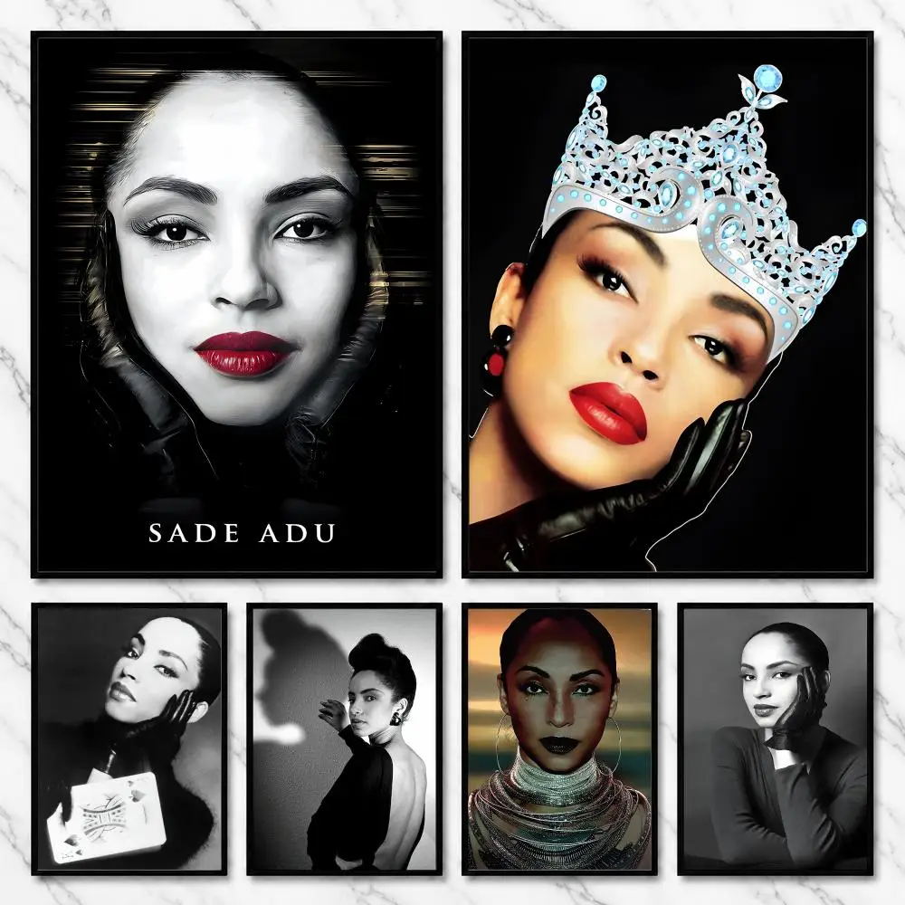 Sade 80s Soul Smooth Jazz Elegant Vocal Style Poster Self-Adhesive Unframed Fashion Wall Prints for Office & Home Decor