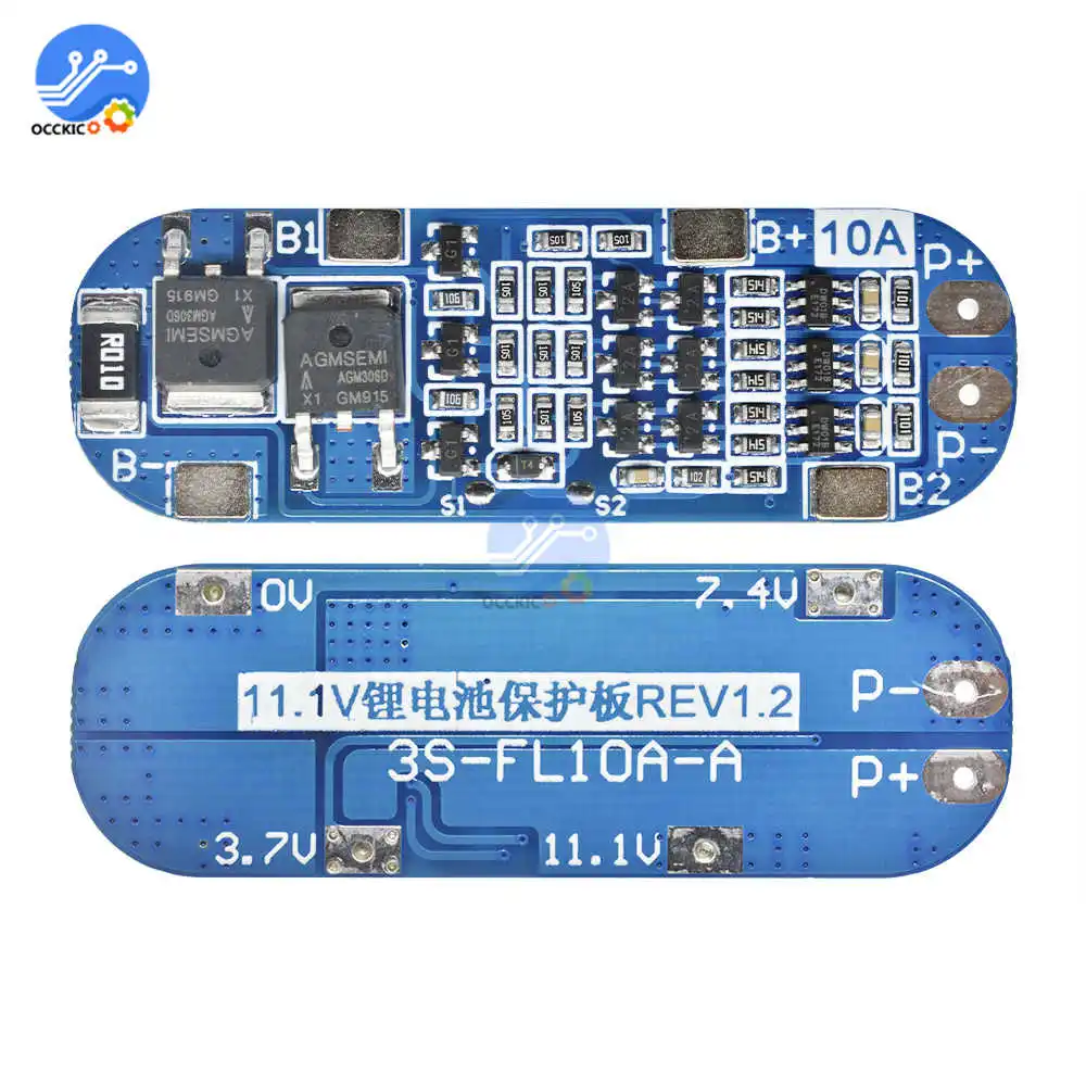 BMS 3S 10A 12.6V 18650 리튬 이온 리튬 배터리 충전 보호 보드, 18650 파워 뱅크 충전 밸런서 이퀄라이저 모듈