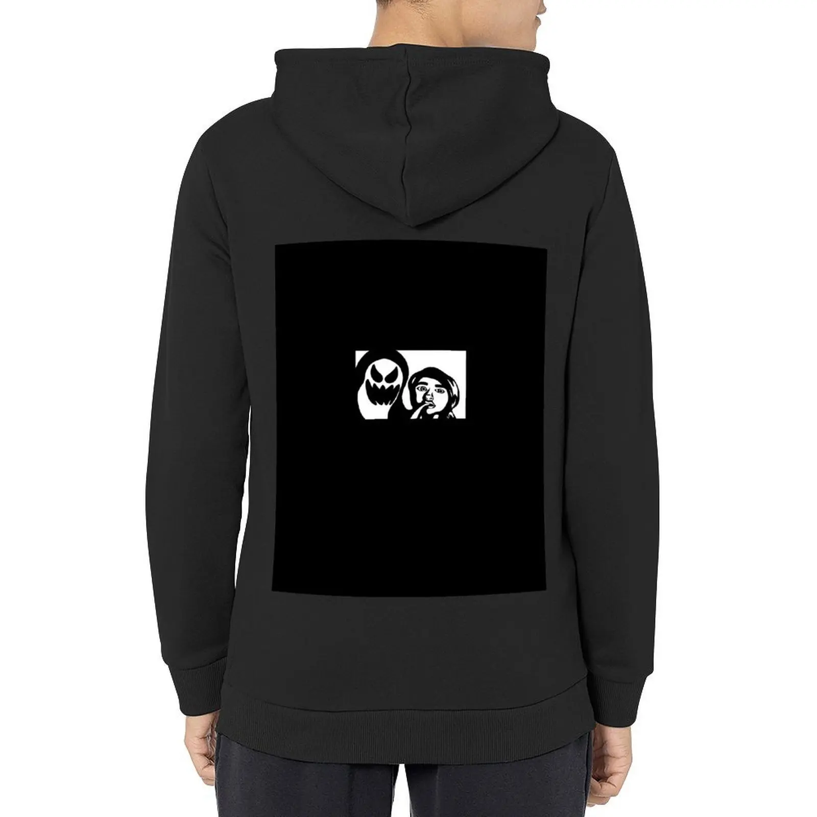 

Ghost Girl Digital Illustration Black And White Hoodie mens clothes korean style clothes men's coat men's hoodie sweatshirt