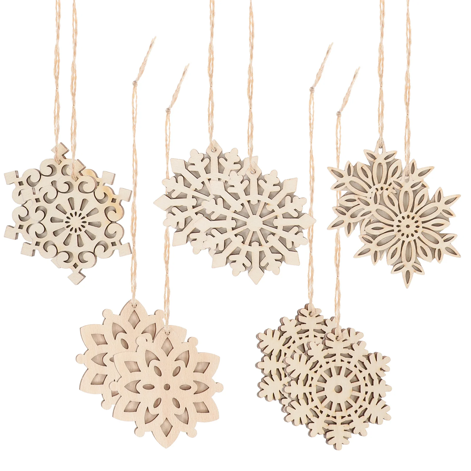 

10Pcs DIY Wood Chips Blank Xmas Pendants Graffiti Wooden Slices Unfinished Cutouts Hand Painting Pendant Blank Xmas Pendants