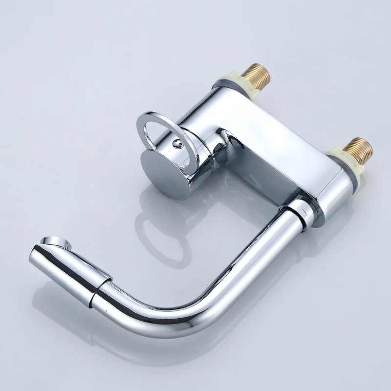 Full Copper High Standard Washbasin Faucet, Hot and Cold Sink, Two-way Double Hole Washbasin, Rotating M-S5101