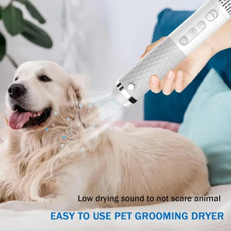 

Dog Hair Dryer Pet Hair Dryer Portable And Powerful 4 Nozzles Cats Dogs Grooming Adjustable Temperature And Speed Drying Machine