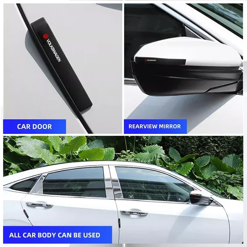 6Pc Autodeur Anti-Collision Strip Side Edge Bumper Beschermende Sticker Voor Volkswagen VW Scirocco Jetta Kever golf Passat Tiguan