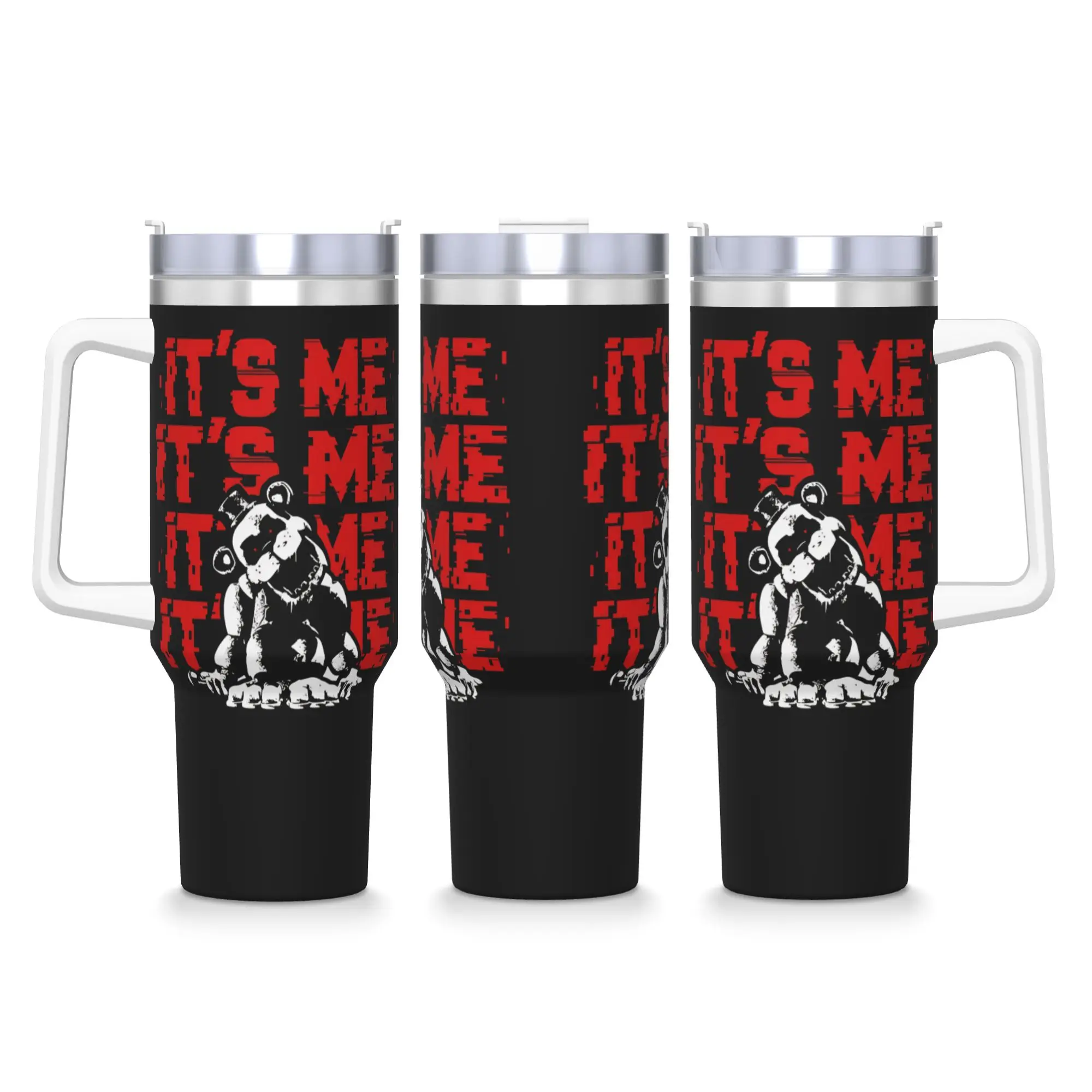 40OZ Stainless Steel Tumbler FNAF At Freddys Coffee Mug Cartoon Heat Preservation Cold and Hot Car Mugs Travel Water Bottle