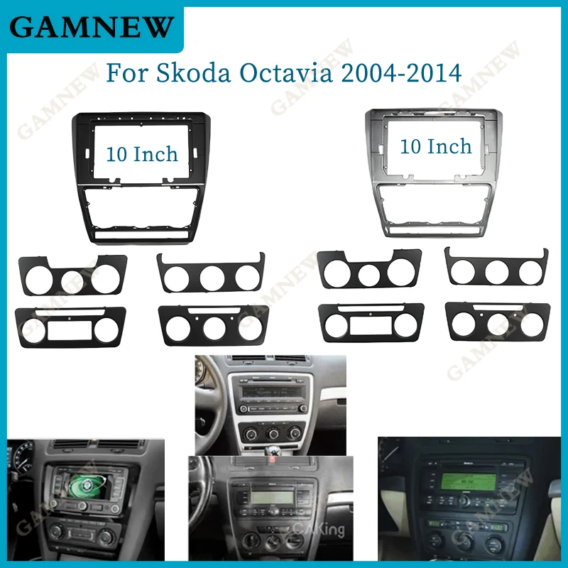 

10 Inch Car Frame Fascia Adapter Android Radio Dash Fitting Panel Kit For Skoda Octavia 2004-2014