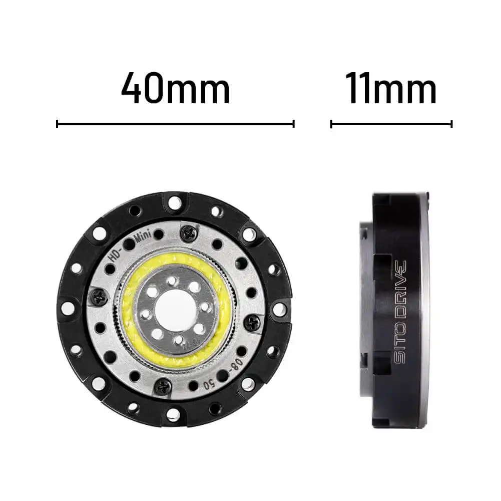 SitoDrive Harmonic Drive HD-08 Micro Harmonic Gearbox Nema 14 17 Motor 100:1 Reduction Ratio 40mm for Small Robotics - view 2