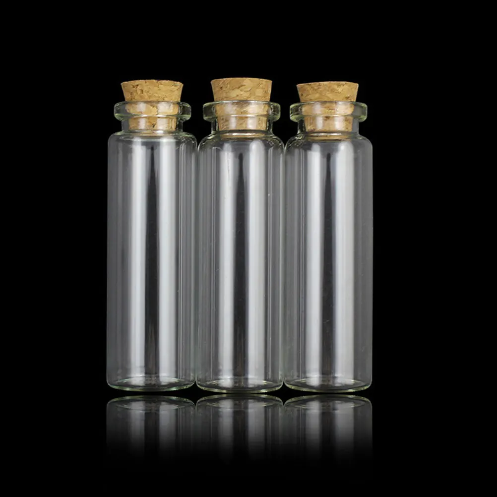 

24Pcs Transparent DIY Corked Glass Bottles for Wishes Essential Oils Collection Jars